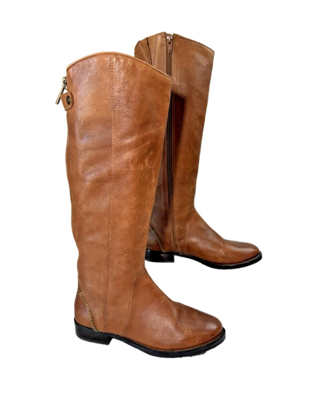 Arturo Chiang Falicity Leather Knee High Riding Boots Cognac Brown Size 7 M